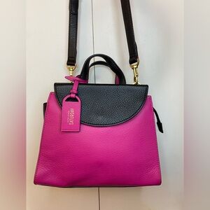 kate spade Pink and Black Leather Crossbody Satchel